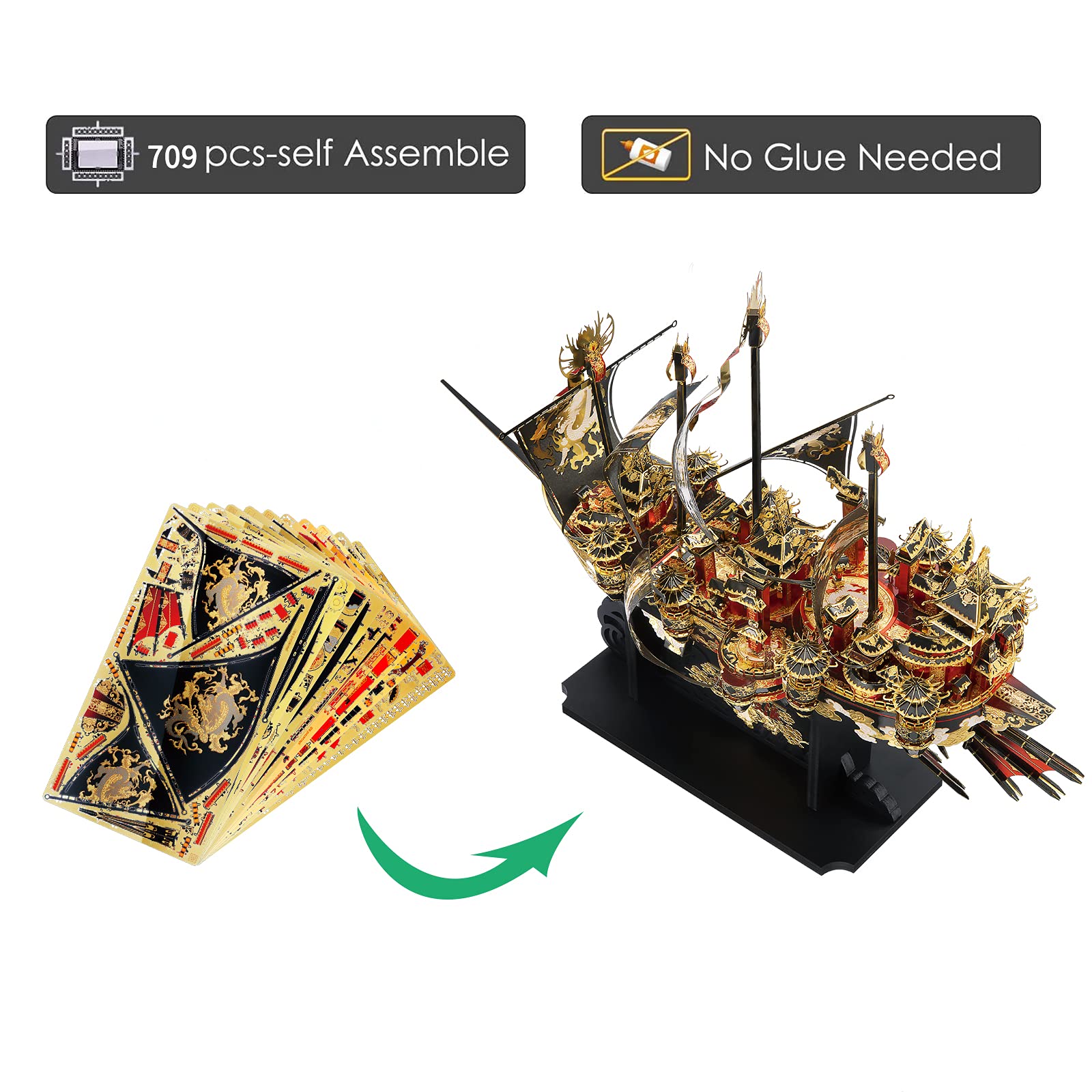 Amazon | Piececool 3Dメタルパズル 船模型キット 大人用 ウィンド